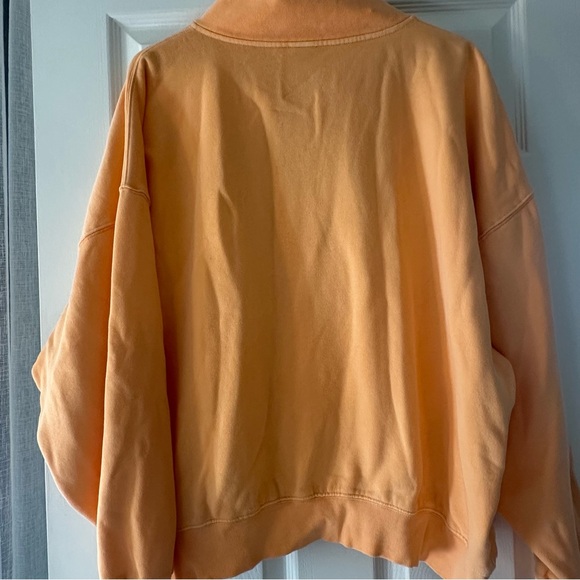 PINK Victoria's Secret Peach Quarter-Zip Pullover Sweatshirt Size XXL - Picture 3 of 9